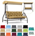 Waterproof Porch Swing Cushion Replacement, Thick 4' 2–3 Seat Outdoor Swing Seat Cushion with Backrest & Ties for Patio, Garden & Porch(Beige 40 * 60 in)