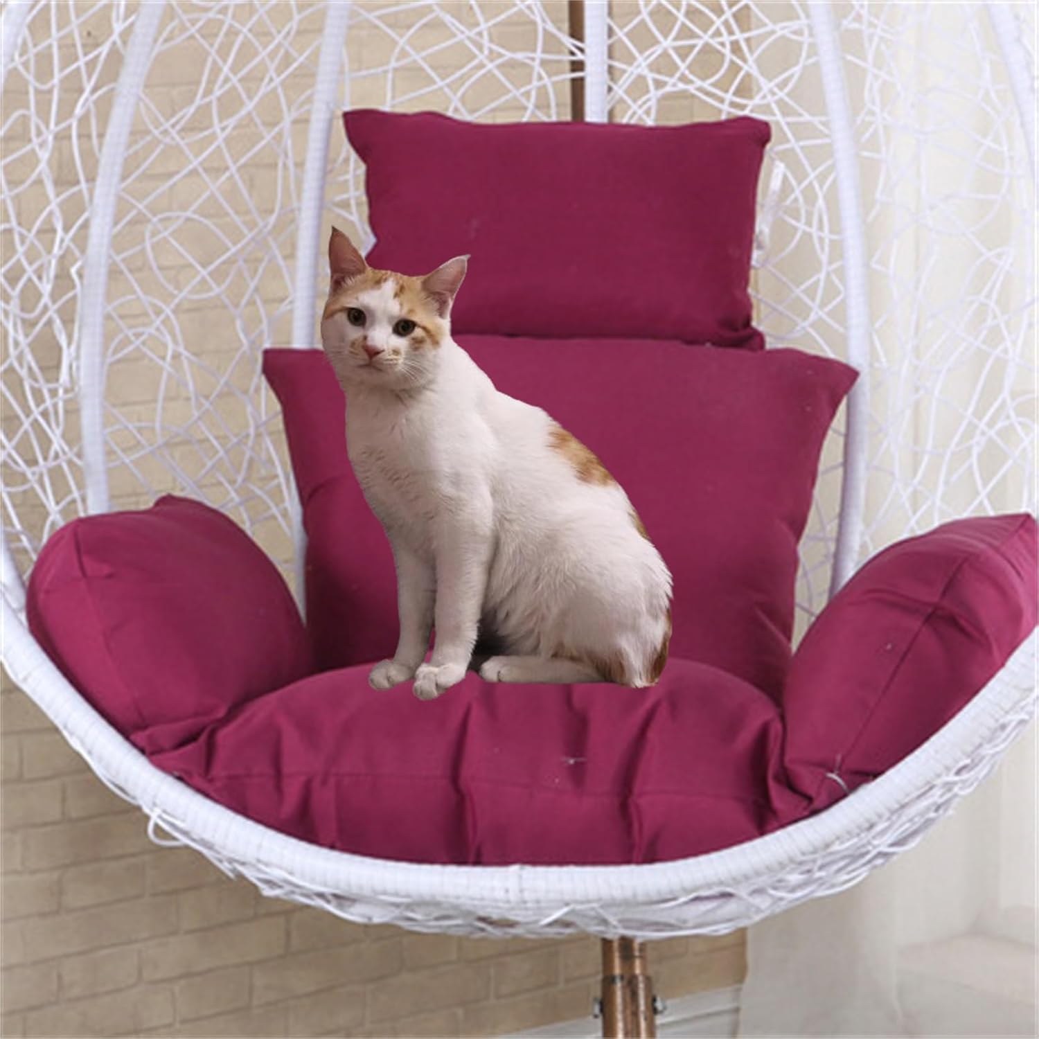 Egg Chair Cushion, Soft and Comfortable Hanging Basket Chair Cushion, Outdoor Recreation Egg Swing Chair Cushion(Purple)