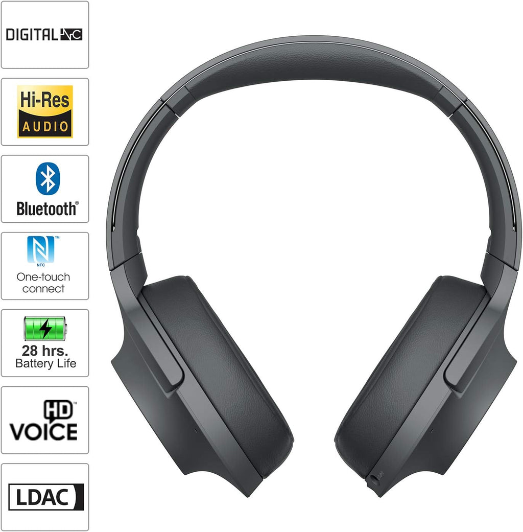 Sony WHH900N Hear On 2 Wireless Overear Noise Cancelling High Resolution Headphones, 2.4 Ounce