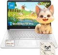 HP 2025 14' Laptop Computer - HD Thin and Light Laptop • Intel 4-Core N150 • Win 11 Pro • 1-Year Microsoft Office 365 & External DVD Drive • 16GB RAM • 128GB UFS + 256GB Micro SD • Bluetooth • Wi-Fi