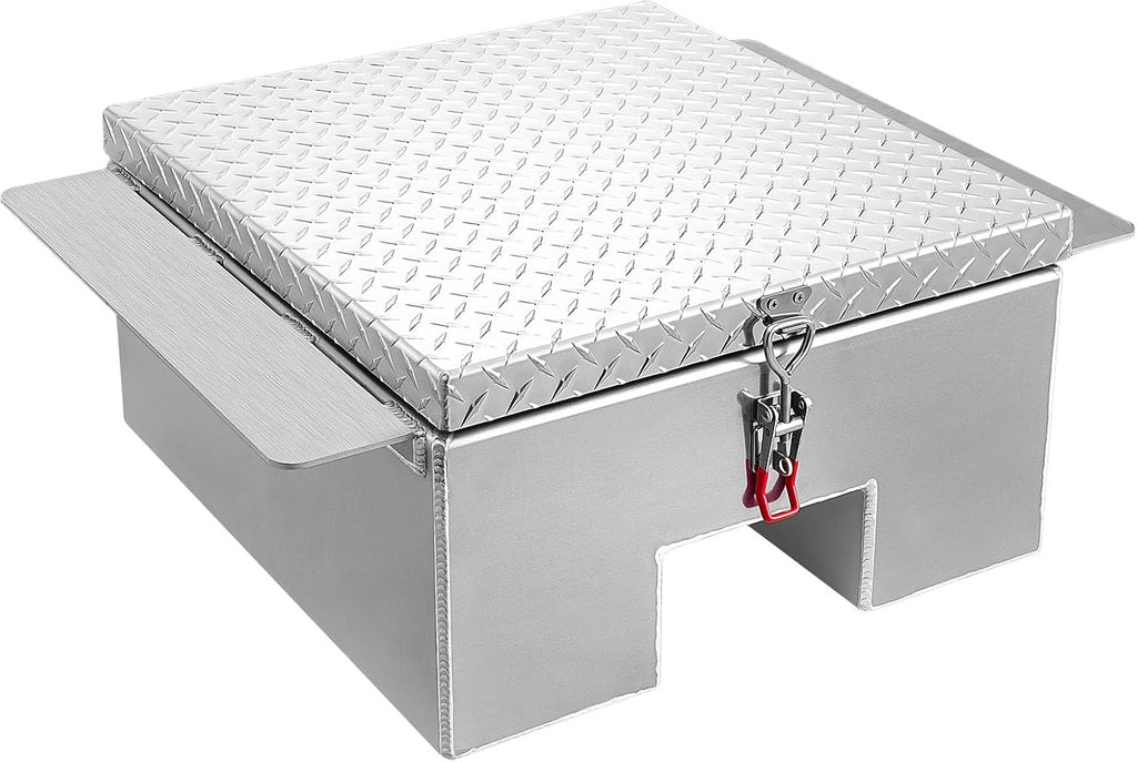 VEVOR Truck Bed Tool Box, Heavy Duty Aluminum Tool Box with Diamond Plate, Storage Toolbox Chest Organizer Supports up to 220 lbs, Ideal for Pickup, Truck Bed, RV, Trailer, 30.3 x 24 x 12.2 in, Silver