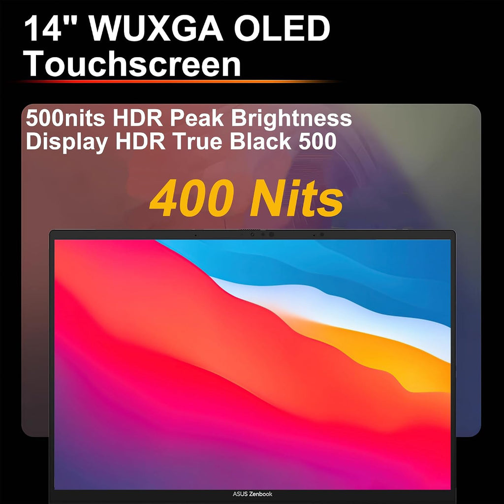 ASUS Zenbook 14 Laptop 14' WUXGA OLED Touch (500nits HDR, 100% DCI-P3) Intel 16-core Ultra 7 255H (>Ultra 9 185H) 16GB RAM 2TB SSD Backlit for Designer Business Professional Win11 ICP Hub