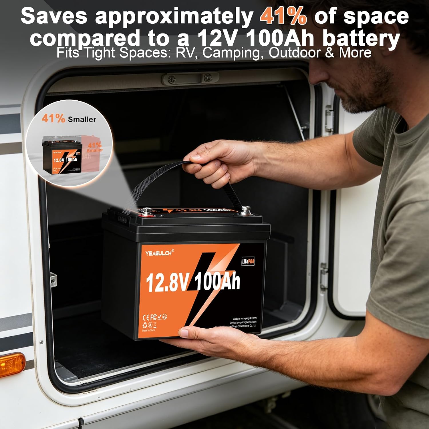 2 Packs 12V 100Ah Slim LiFePO4 Lithium Battery,1280Wh 15000+ Deep Cycle Lithium Iron Phosphate Battery 100A BMS 12V Lithium Battery Ideal for RV Solar Off-Grid Systems Home Energy Storage