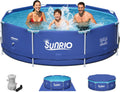 10'*30' Round Above Ground Swimming Pool for Kids and Adults Metal Frame Family Pool with 530 GPH Filter Pump Pool Cover and Ground Cover Capacity 1171 Gallon