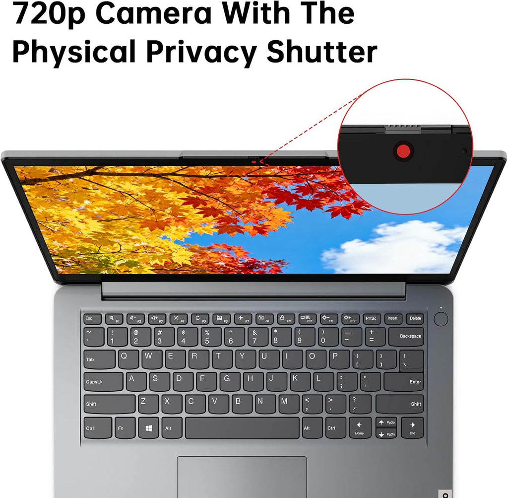 Lenovo IdeaPad 1 1i 14' Laptop with 1-Year Microsoft 365, Intel Processor, 4GB RAM, 128GB eMMC + 128GB SSD, SD Card Reader, Privacy Camera, Long Battery Life, with Accessories, Win 11 Pro