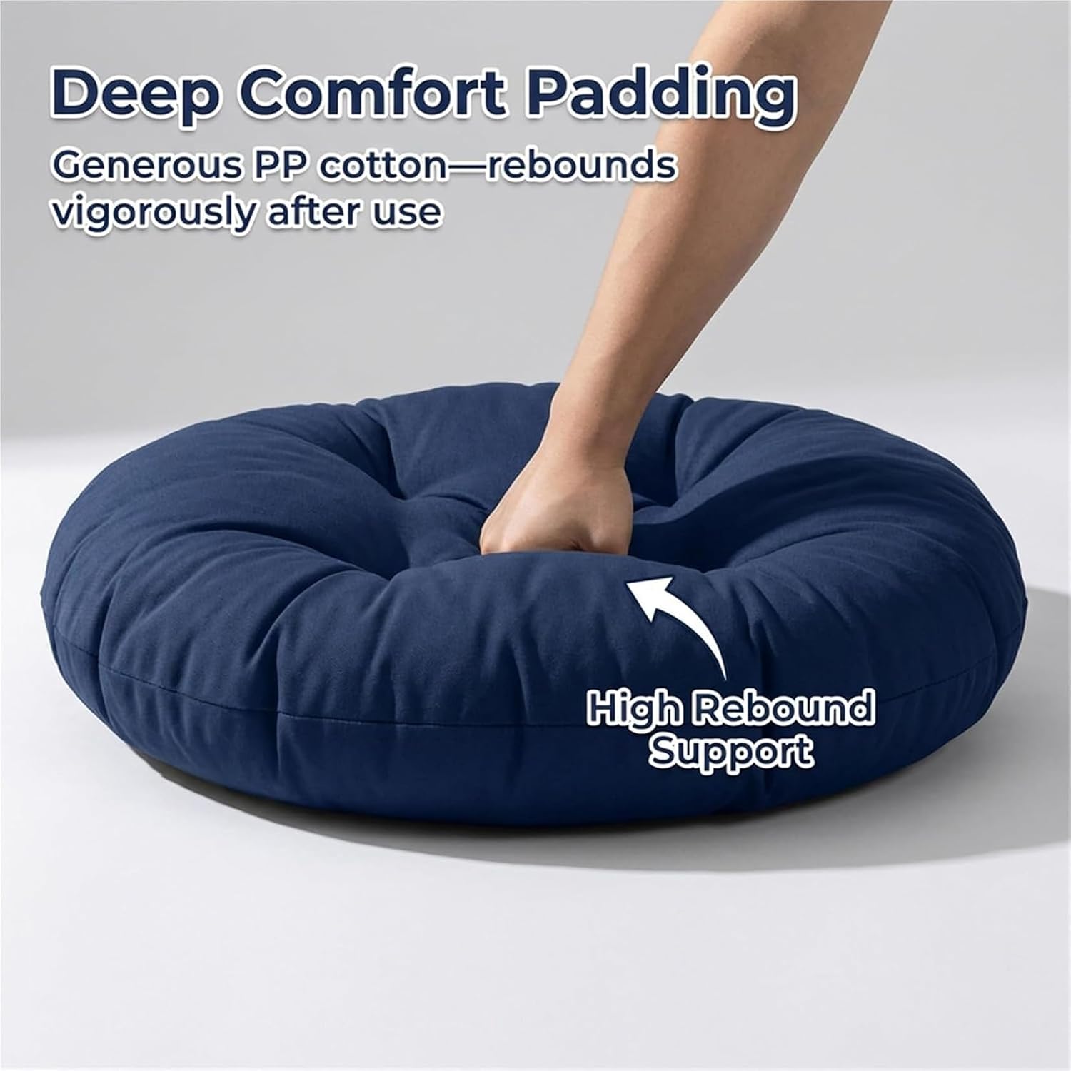 Papasan Chair Cushion Only,Indoor/Outdoor/Garden Papasan RoundCushion Water Resistant Patio Cushion Poly Rattan Armchair Hanging Chair Pillow Soft/Comfortable ChairCushion (D,48x48in)