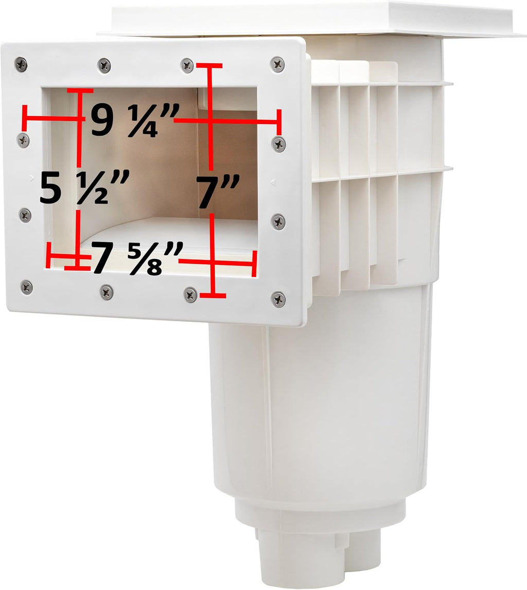 Rx Clear Standard Thru-Wall Skimmer for Vinyl Liner Inground Pool | Made of Non-Corrosive Abs Plastic | Large Debris Basket & Multiple Plumbing Connections for Easier Access