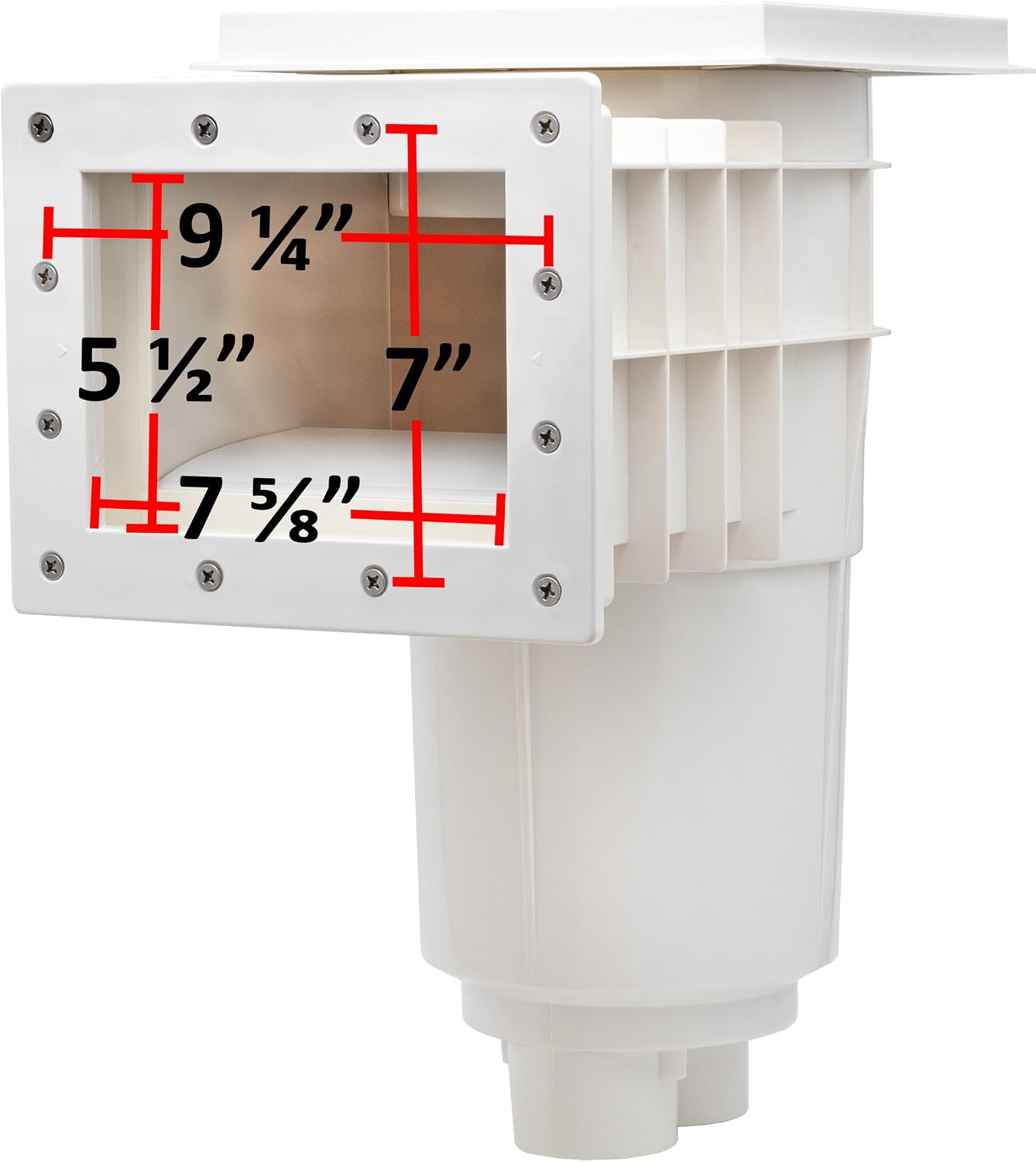 Rx Clear Standard Thru-Wall Skimmer for Vinyl Liner Inground Pool | Made of Non-Corrosive Abs Plastic | Large Debris Basket & Multiple Plumbing Connections for Easier Access