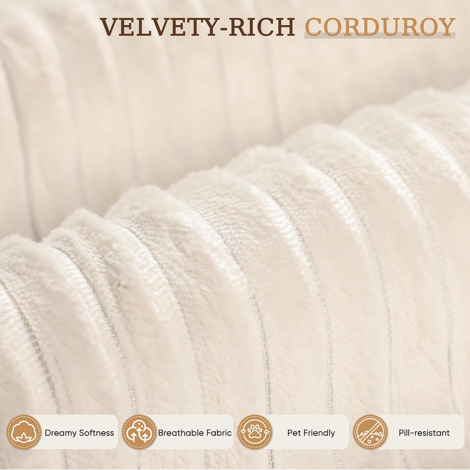 YESHOMY Boneless Couches for Living Room, 108' Sectional Modular Sectional Sofa with Deep Seat, Cloud Comfy Couch with L-Shape Chaise, Easy Assembly (Corduroy, Cream)