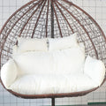 Outdoor Cushions for Hanging Chairs, Washable Round Seat Pads, 2-Person Rattan Hammock Replacement Cushions, Comfort & Style for Patio Rocking Chairs,Wei?-Cotton
