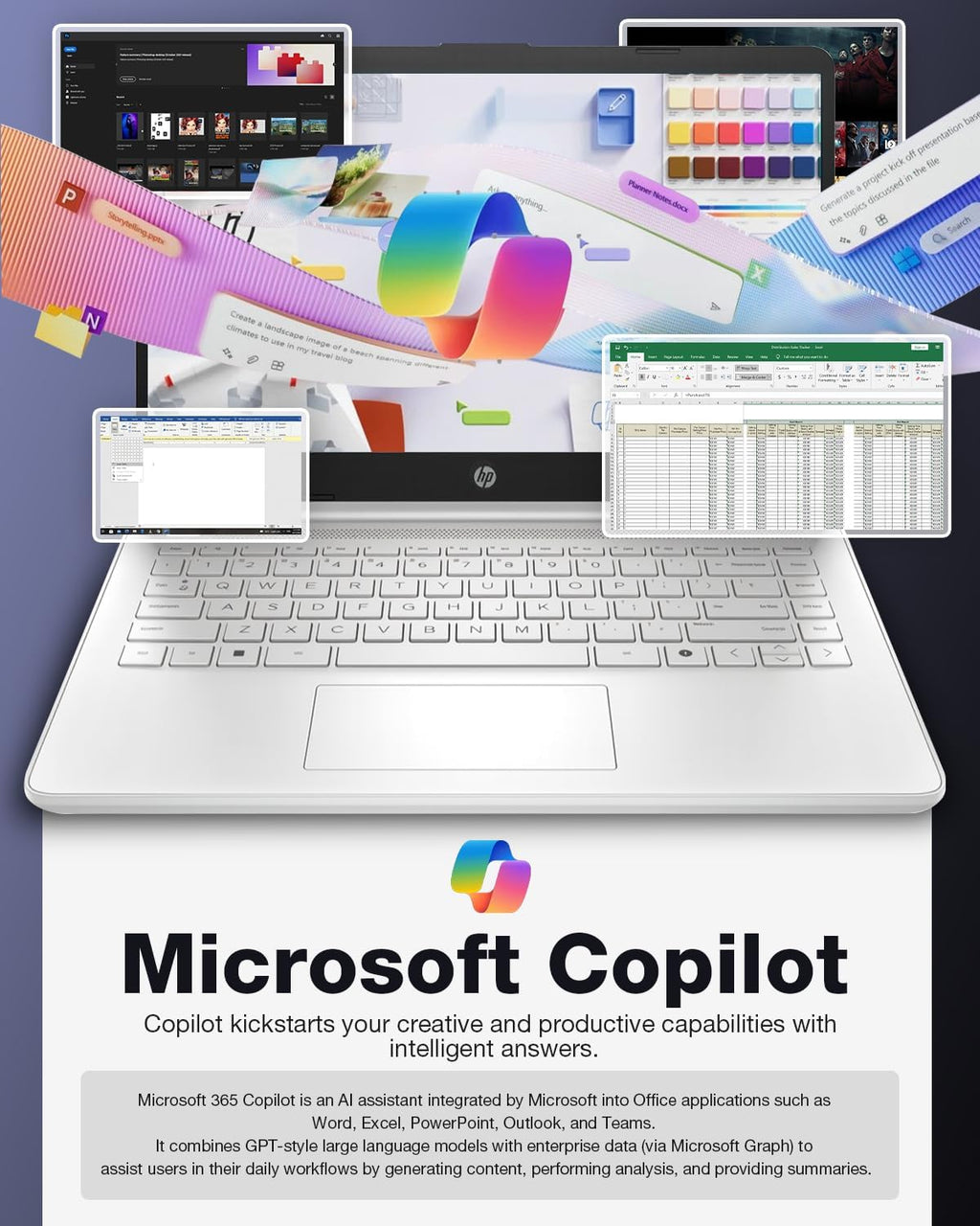 HP 2025 14' Laptop Computer - HD Thin and Light Laptop • Intel 4-Core N150 • Win 11 Pro • 1-Year Microsoft Office 365 & External DVD Drive • 16GB RAM • 128GB UFS + 256GB Micro SD • Bluetooth • Wi-Fi