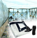 Clear Tarps Heavy Duty PVC Clear Vinyl Tarp, Thick Tear-Resistant with Grommets Edges, 16x28 FT Protects Against Water, Tear, Cold Weather Resistant for Balcony Garden, Patio and Porch