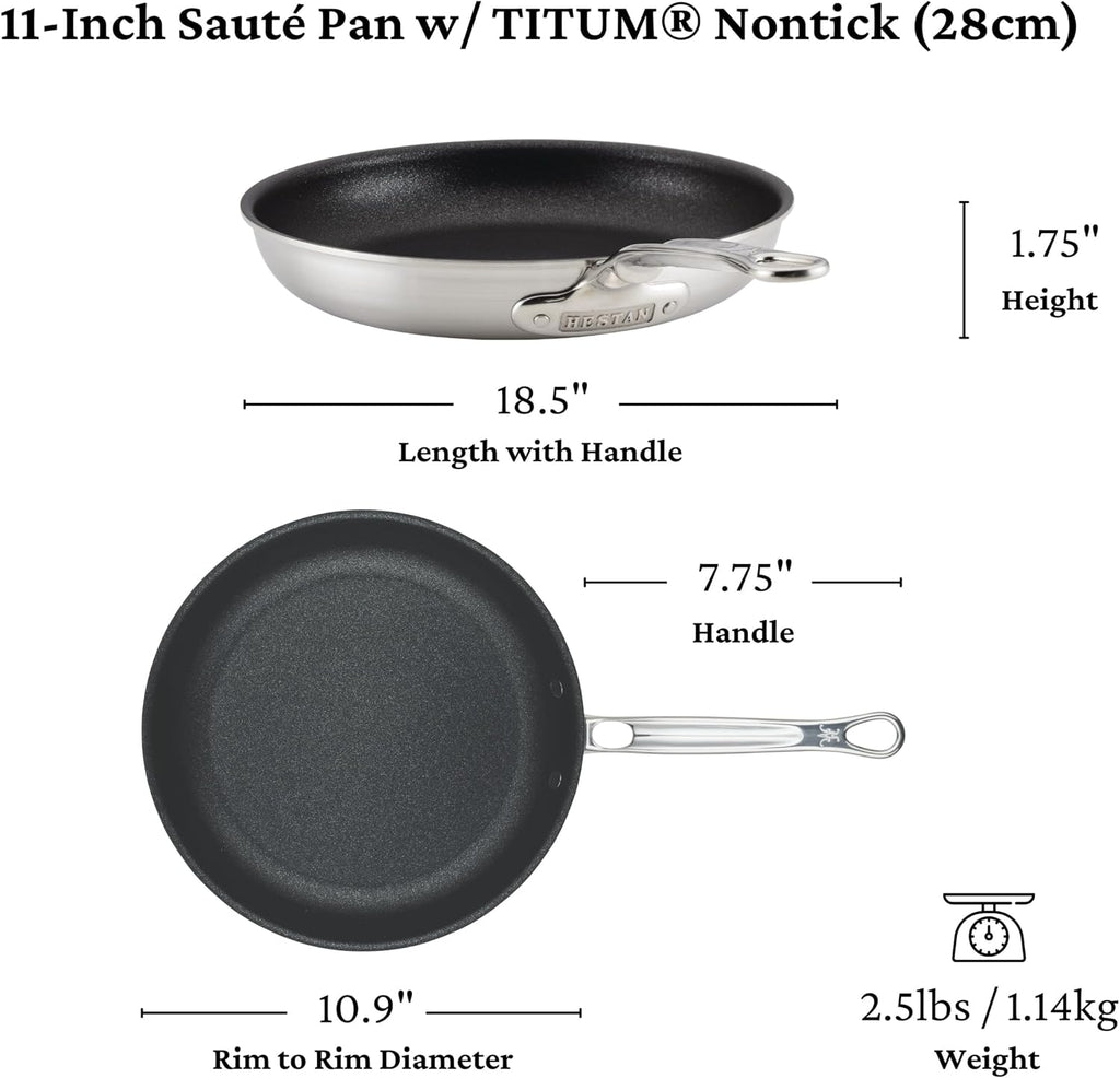 Thomas Keller Insignia by Hestan- TITUM Nonstick 11' Stainless Steel Frying Pan, Induction Cooktop Compatible, Made without PFOAs