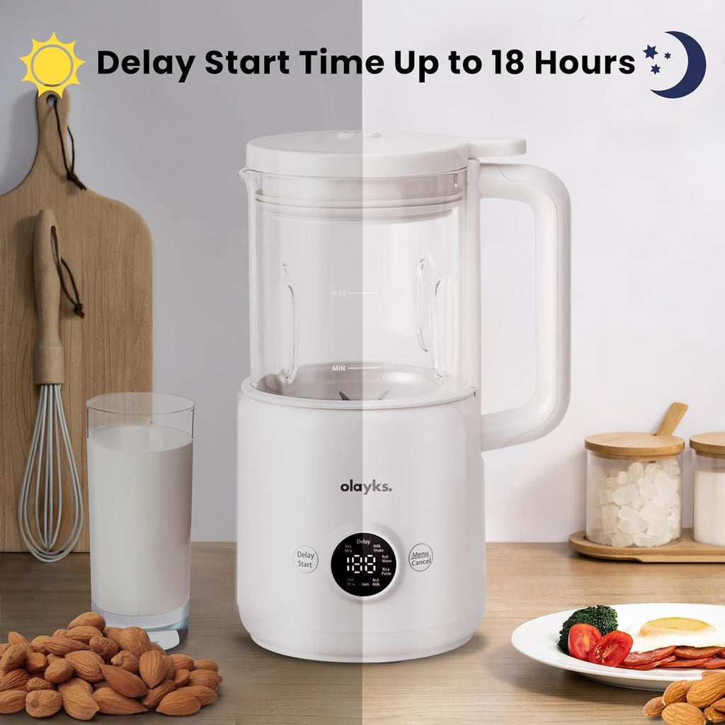 Induction Cooktop, Portable Induction Cooktop with 8L Cast Iron Cooking Pot and Cast Iron Pan& olayks.6 in 1 Automatic Nut Milk Maker, 20oz Soy Milk Maker Machine for Homemade Oat