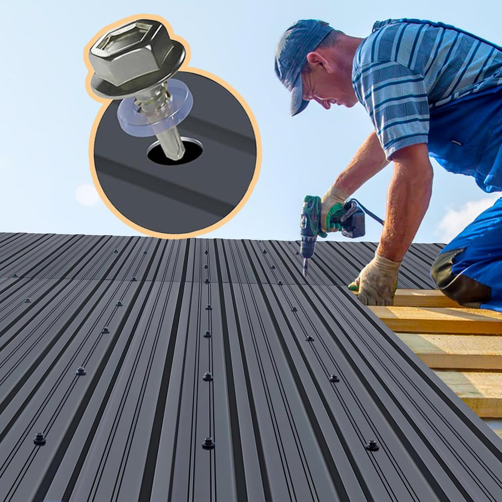 Metal Roofing Panels - 10 Pcs Waterproof Heavy Duty Metal Roof Panels Corrugated Metal Siding for Roofs Carports Tool Sheds Patio Porch Pergola, Easy to Install Grey, 42.52x17.7in