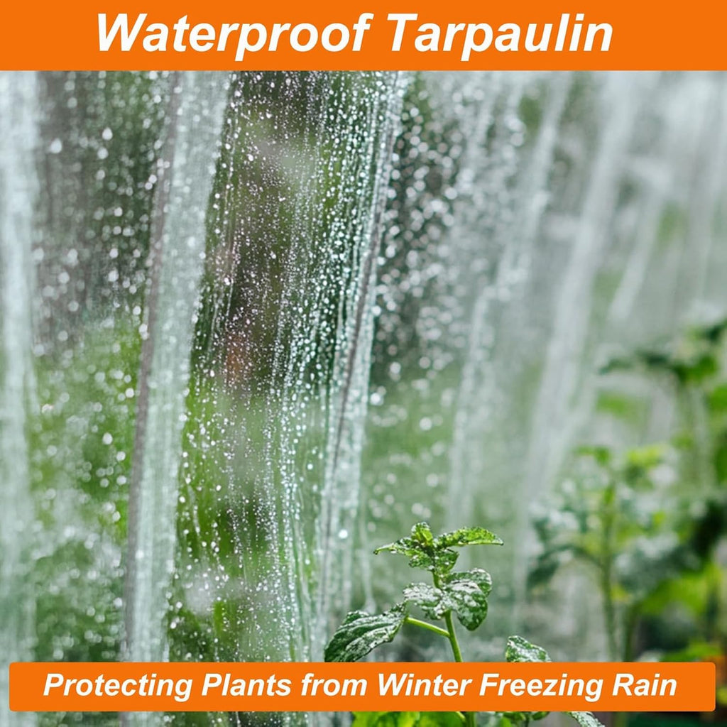 bujnie Transparent Tarpaulin Clear Vinyl Porch Enclosure Panels Resist to Sun, Rain, Wind for Gardens, Terraces, Gazebos, Greenhouses, Chicken Coops (16x15'/5x4.5m)