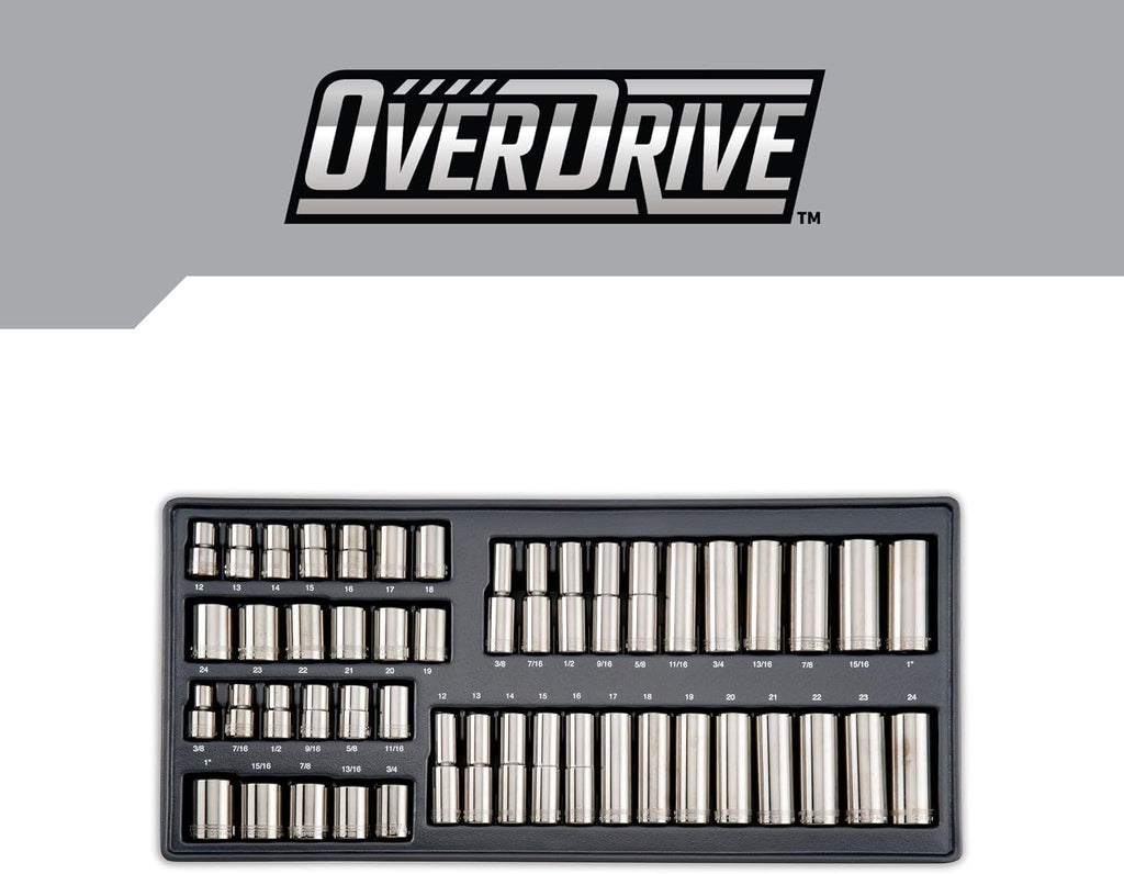 CRAFTSMAN OVERDRIVE 284-Piece Gunmetal Chrome Mechanics Tool Set, Standard SAE/Metric Socket Set, with Hard Case (CMMT99284)
