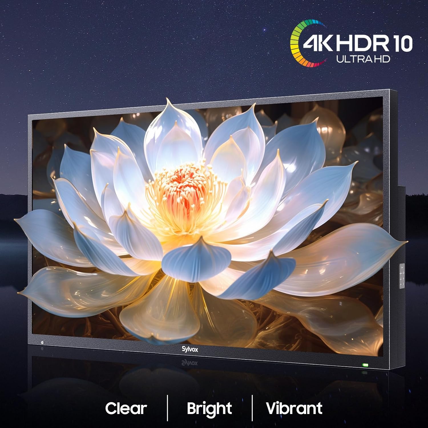 SYLVOX Outdoor TV with Rolling Stand, 65 inch 4K Smart TVs, Weatherproof & IP56 Waterproof, Support Google Assistant, Chromecast, 1000 nit Brightness Partial Sun (Deck Pro 3.0/2026)