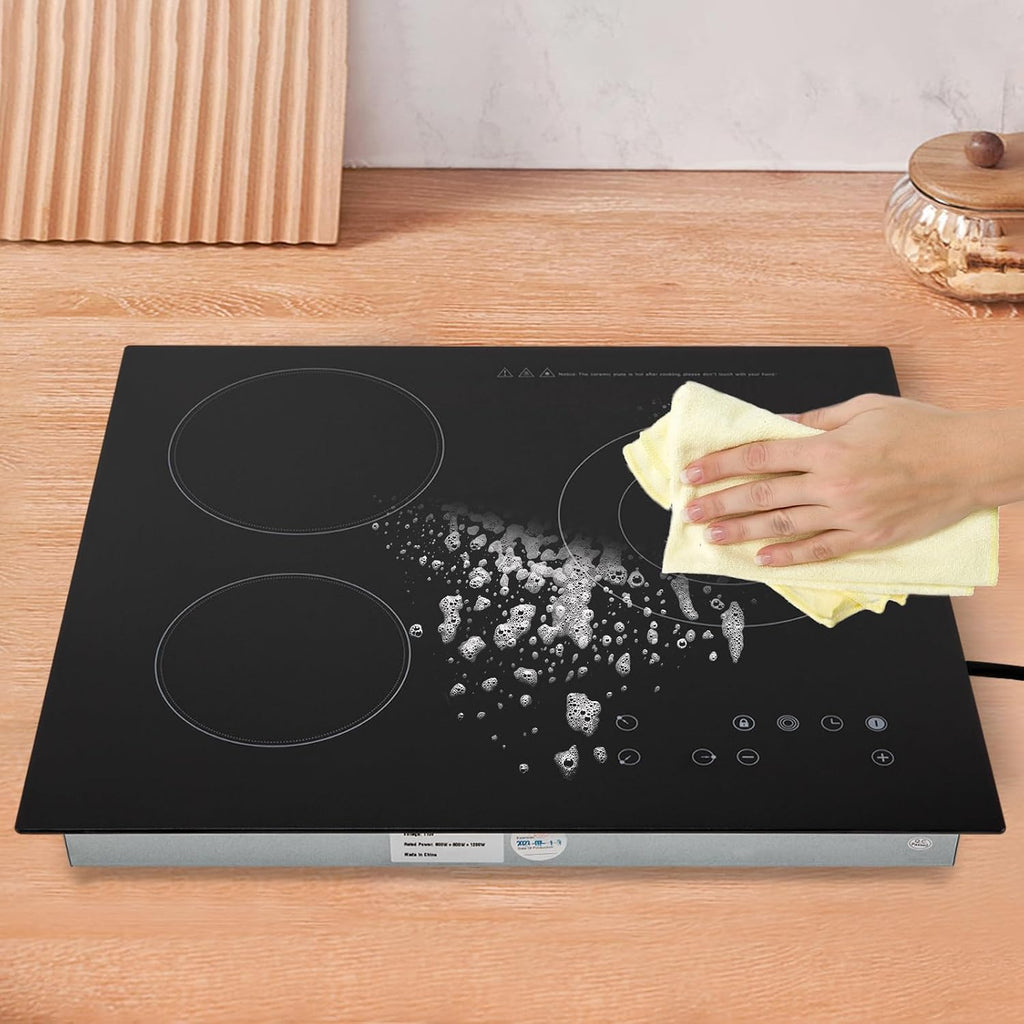 3 Burner Induction Cooktop with Timer, Portable Induction Cooker Electric Stove Top Sensor Touch Stove Multiple Power Levels Adjustable Temperature for Cooking, Black