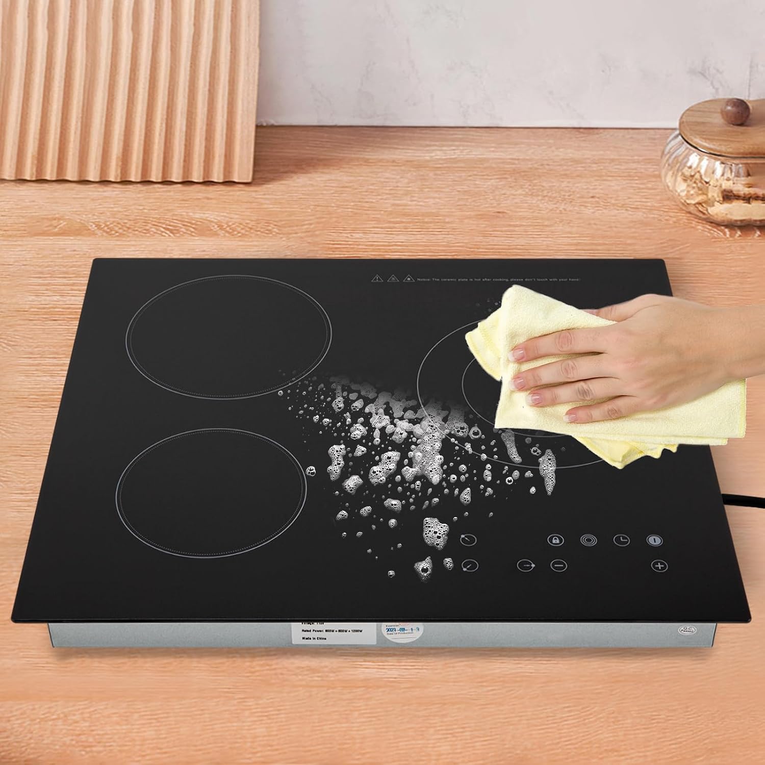 3 Burner Induction Cooktop with Timer, Portable Induction Cooker Electric Stove Top Sensor Touch Stove Multiple Power Levels Adjustable Temperature for Cooking, Black