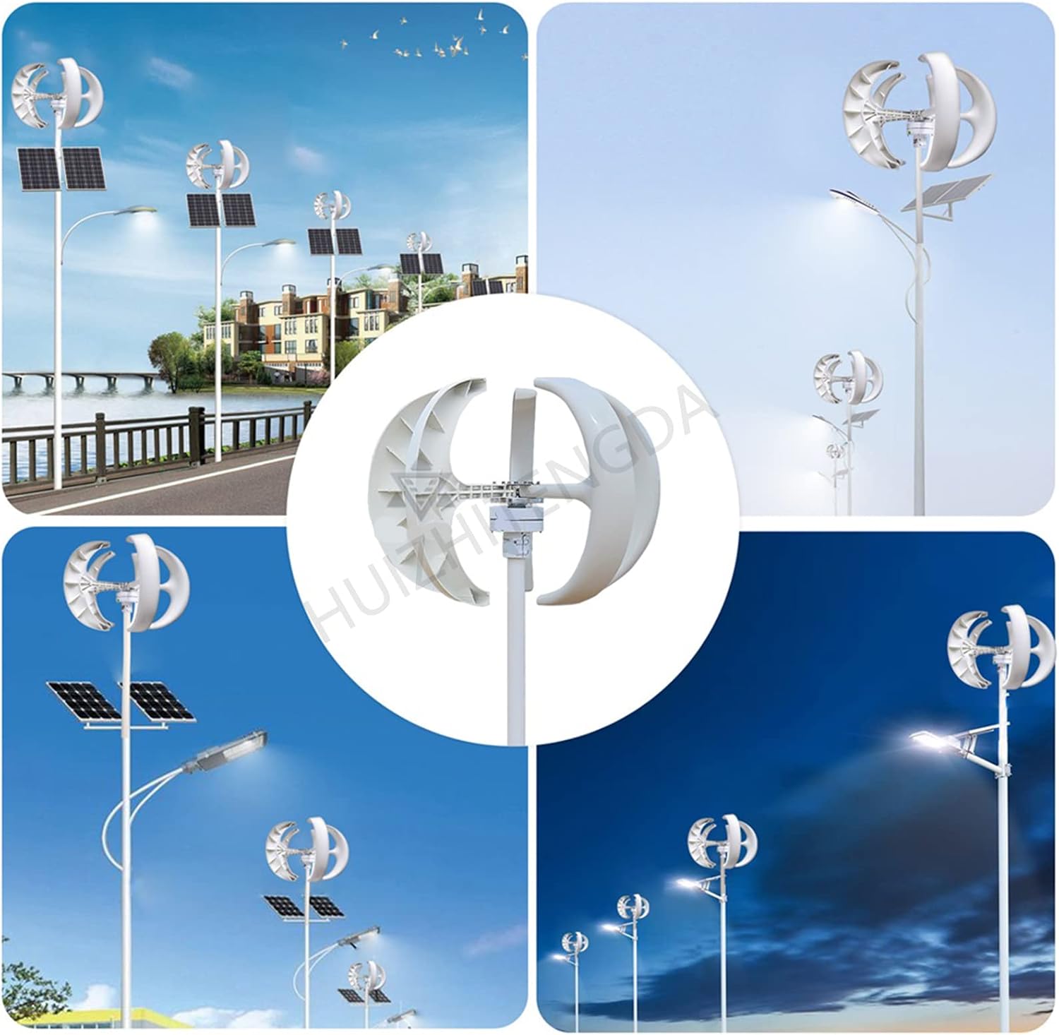 Vertical Axis Wind Power Turbine Generator 3000W-4500W 12V 24V 48V Low Noise High Efficiency Upright Windmill for Farm Seashore Boat