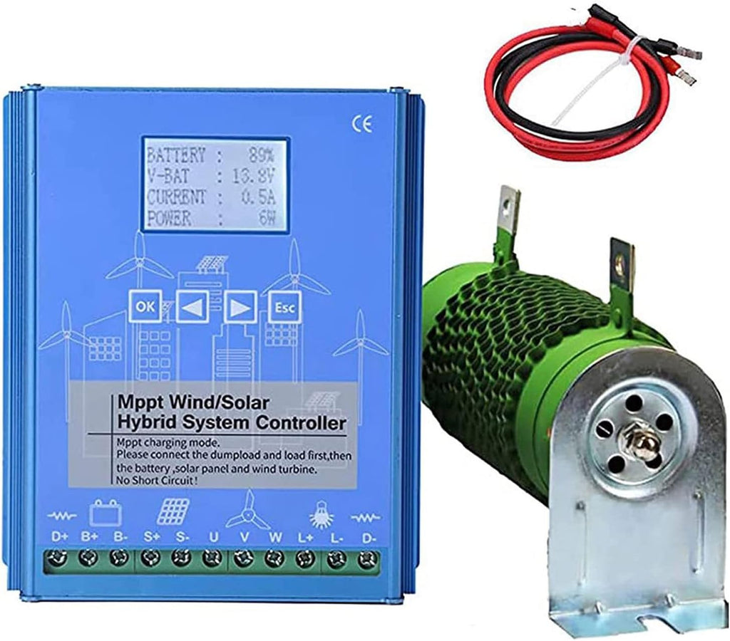 3000W/4000W/5000W Wind&Solar Hybrid System MPPT Charge Controller Solar Controller Wind Turbine 12V/24V/48V Auto Regulator Home Use Wind Generator,3000W-24V
