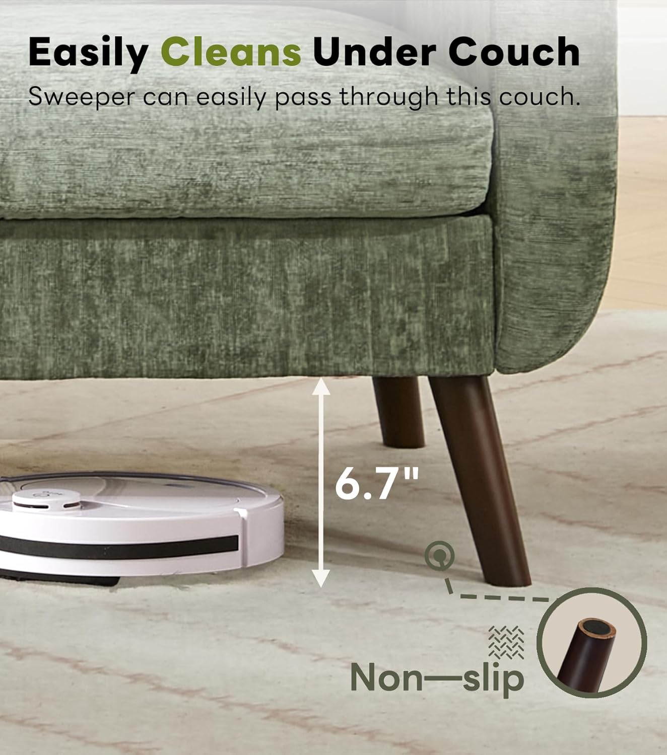 Tbfit 77.2' W Linen Sofa Couch, Mid Century Modern Decor Loveseat Couches for Living Room, Button Tufted Upholstered Small Couch for Bedroom, Solid, and Easy to Install Love Seats Furniture, Green