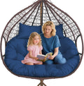 Double Egg Chair Cushion, 59x43 Inch/67x47 Inch, Thickened Waterproof Removable Double Hanging Egg Swing Chair Cushions, Outdoor Patio Hanging Basket Chair Cushions