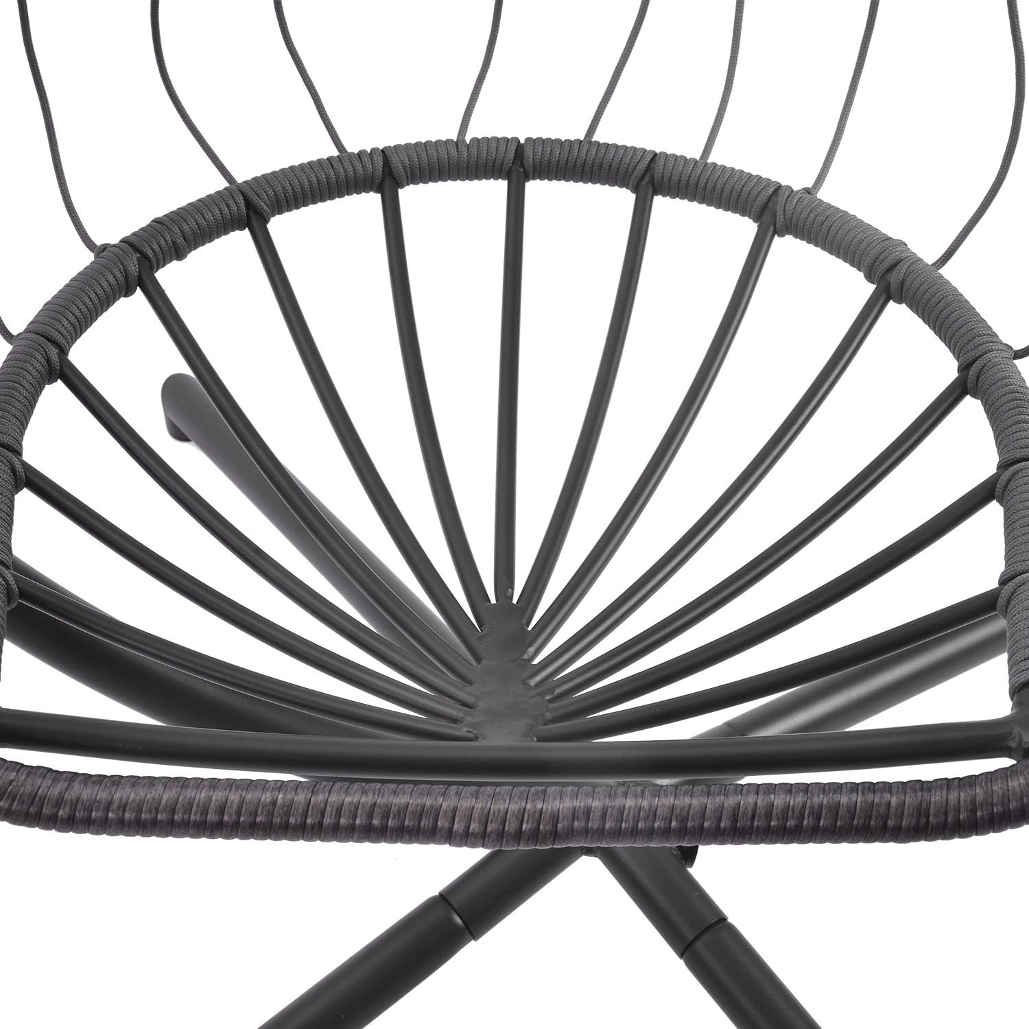 Wicker Swing Egg Chair - Patio Hanging Hammock Chair with Stand 350 Pounds Weight Capacity