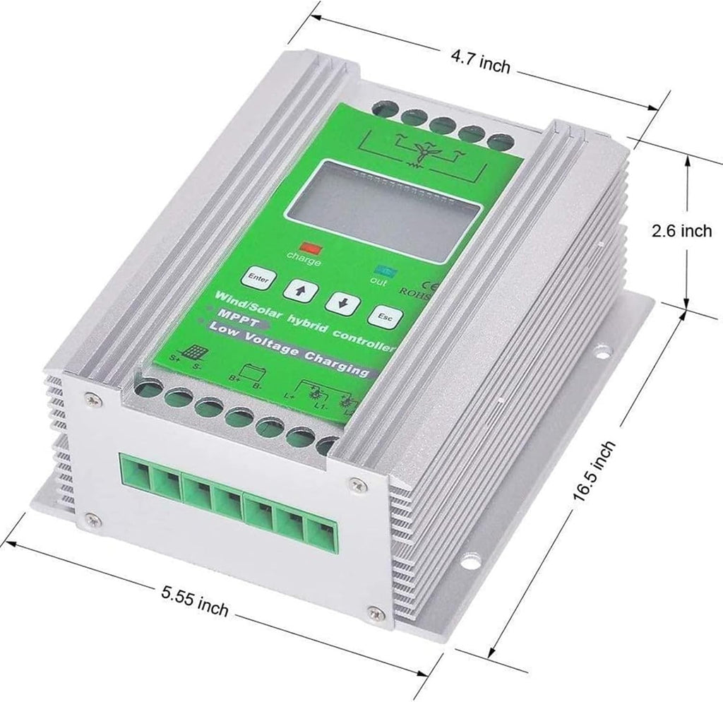 2000W-7000W Upgraded Wind Solar Hybrid System MPPT Charge Controller with Dump Load Wind Turbine Generator Solar Panel Auto Regulator(24V-48V,3000w)