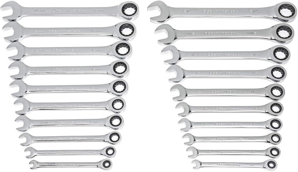 GEARWRENCH 20 Piece Ratcheting Combination Wrench | SAE & Metric | 35720A-02