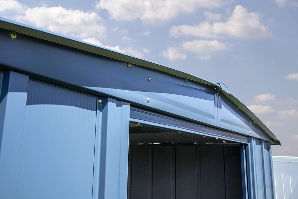 Arrow Classic Steel Storage Shed, 10x14, Blue Grey