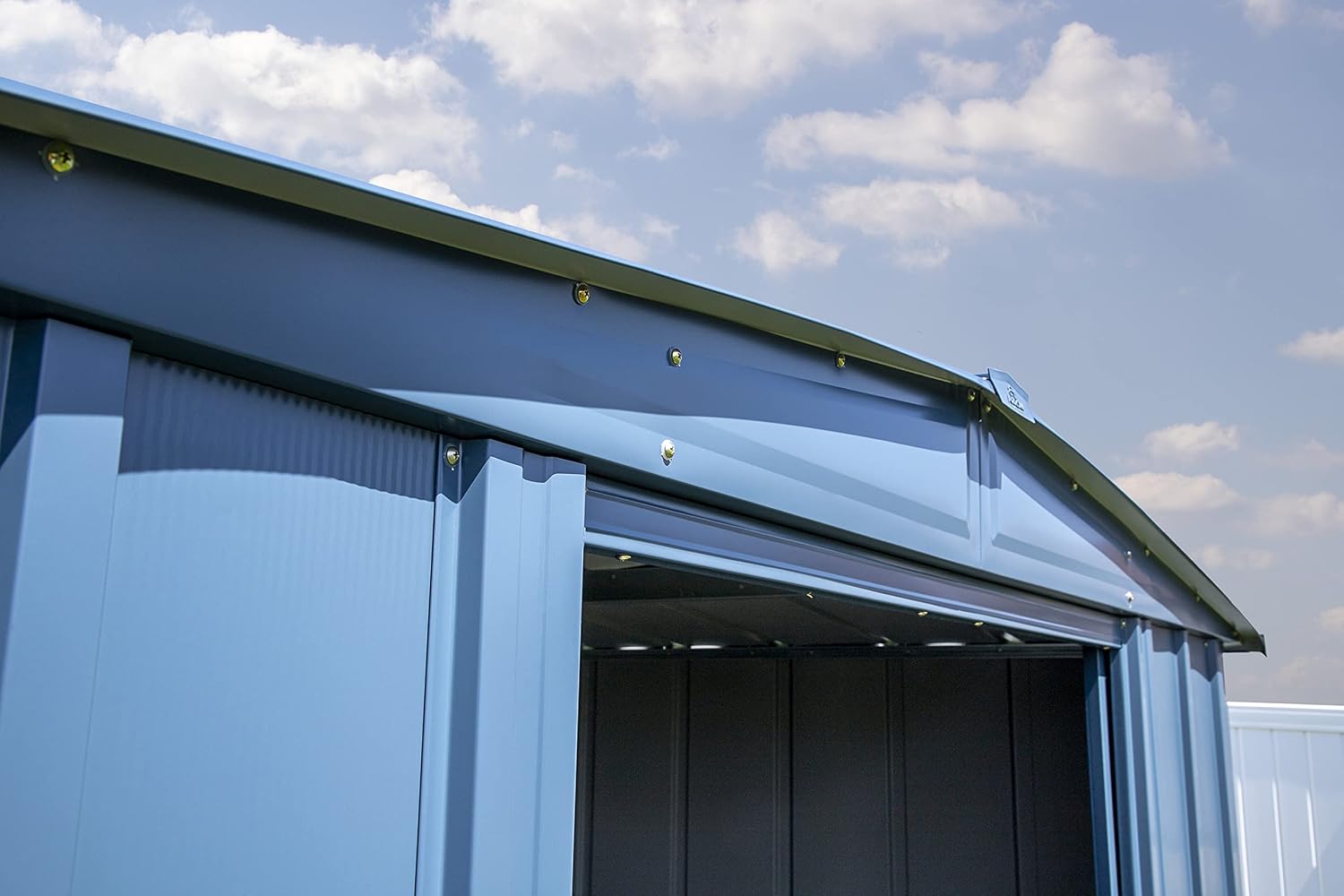 Arrow Classic Steel Storage Shed, 10x14, Blue Grey
