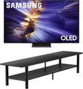 Samsung QN77S90FAFXZA 77 Inch 4K OLED Smart TV with an ErgoAV ERTFX1-01B 80' FlexFold Frame TV Stand (2025)