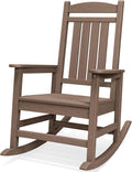 SERWALL Oversized HDPE Outdoor Rocking Chair for Adults, Heavy Duty Patio Rocking Chair, All-Weather Oversized Porch Rocker, Brown