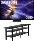 Samsung QN48S90FAEXZA 48' 4K OLED Smart TV with Dolby Atmos with an ErgoAV ERTFL1-01B 60' FlexFold Frame TV Stand with Shelves (2025)