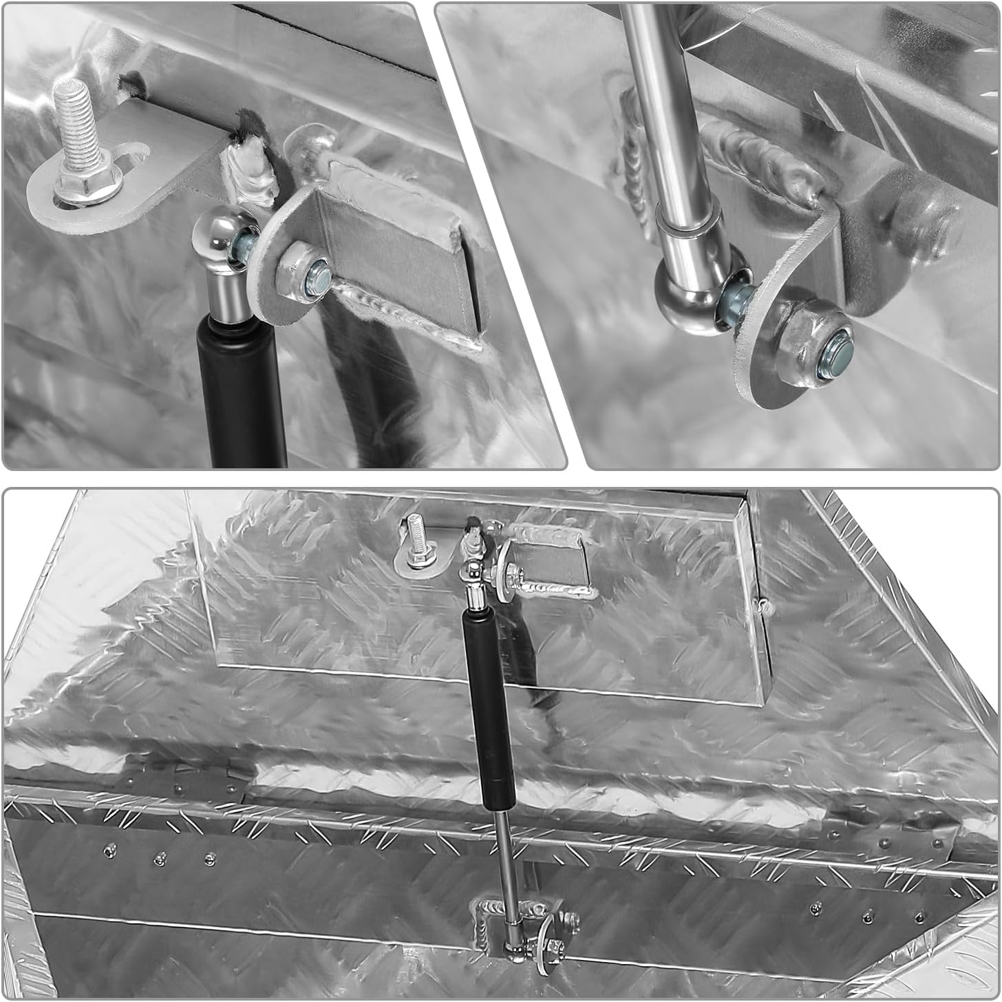 DNA MOTORING Trailer Tongue Box, Lockable Aluminum Truck Bed Tool Box - 26' X 11' X 12', Silver, TBOX-T5-011-ALU