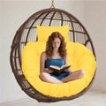 Wicker Egg Chair Cushion, Outdoor Hanging Hammock Cushion, Lounge Cushions for Patio Furniture, Round-Shaped Papasan Rocking Chair Cushion for Porch Swing