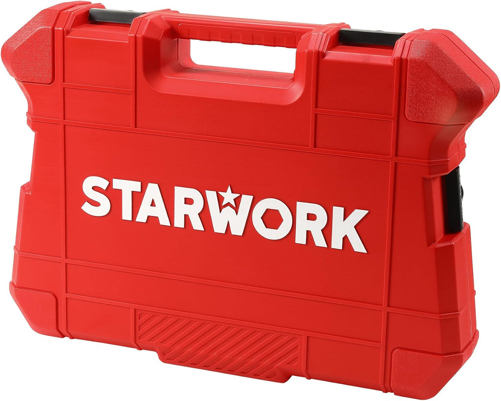 STARWORK TRUE MECHANIC™ 305-Piece Mechanics Tool Set with 120-Tooth Reversible Ratcheting Wrench Set, 1/4', 3/8', 1/2' Drive, Professional Metric Set