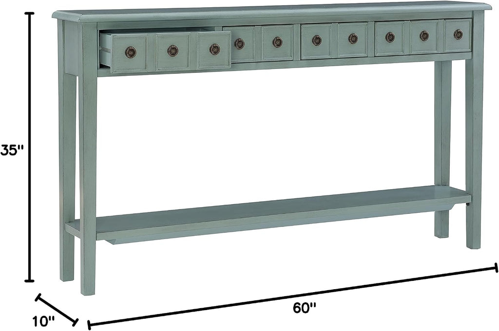Powell Furniture Sadie Long Console Table, Teal