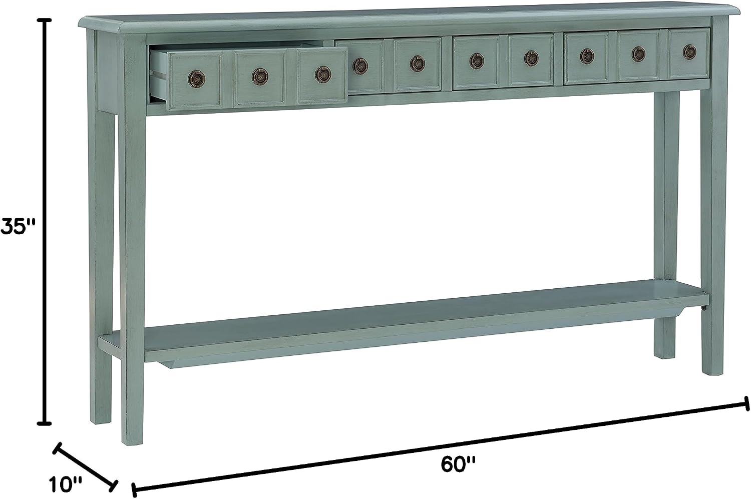 Powell Furniture Sadie Long Console Table, Teal
