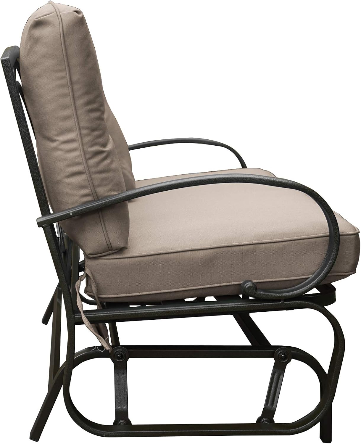 Kozyard Cozy Patio Glider Bench - Outdoor Rocking Loveseat with Sturdy Frame and Cushioned Seats for Patio, Yard - Rocker Swing with Outdoor Seating, Perfect for Porch Outdoo (Beige)