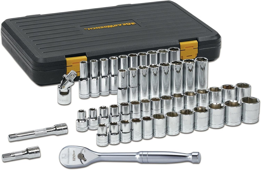 GEARWRENCH 49 Pc. 1/2' Drive 6 Pt. 120XP Mechanics Tool Set, Standard & Deep, SAE/Metric - 80700P