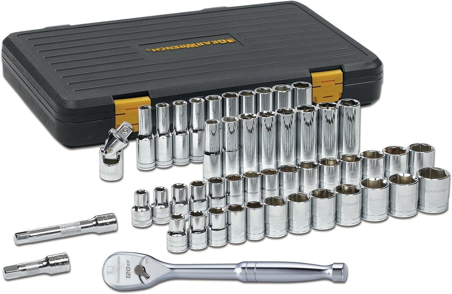 GEARWRENCH 49 Pc. 1/2' Drive 6 Pt. 120XP Mechanics Tool Set, Standard & Deep, SAE/Metric - 80700P