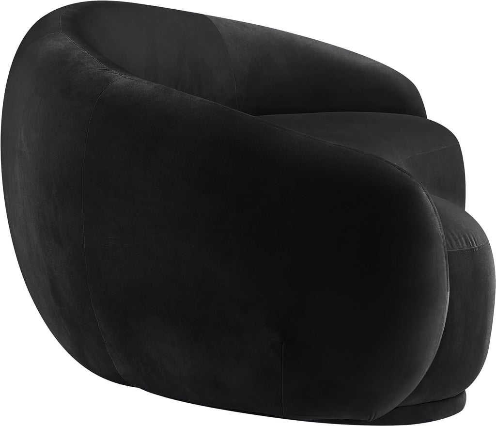Meridian Furniture 44044Black-S Emery Collection Modern | Contemporary Sofa with Ultra Luxe Black 460 GSM Velvet, Solid Eucalyptus Wood Inner Frame, 95' W x 45.5' D x 31' H, Black