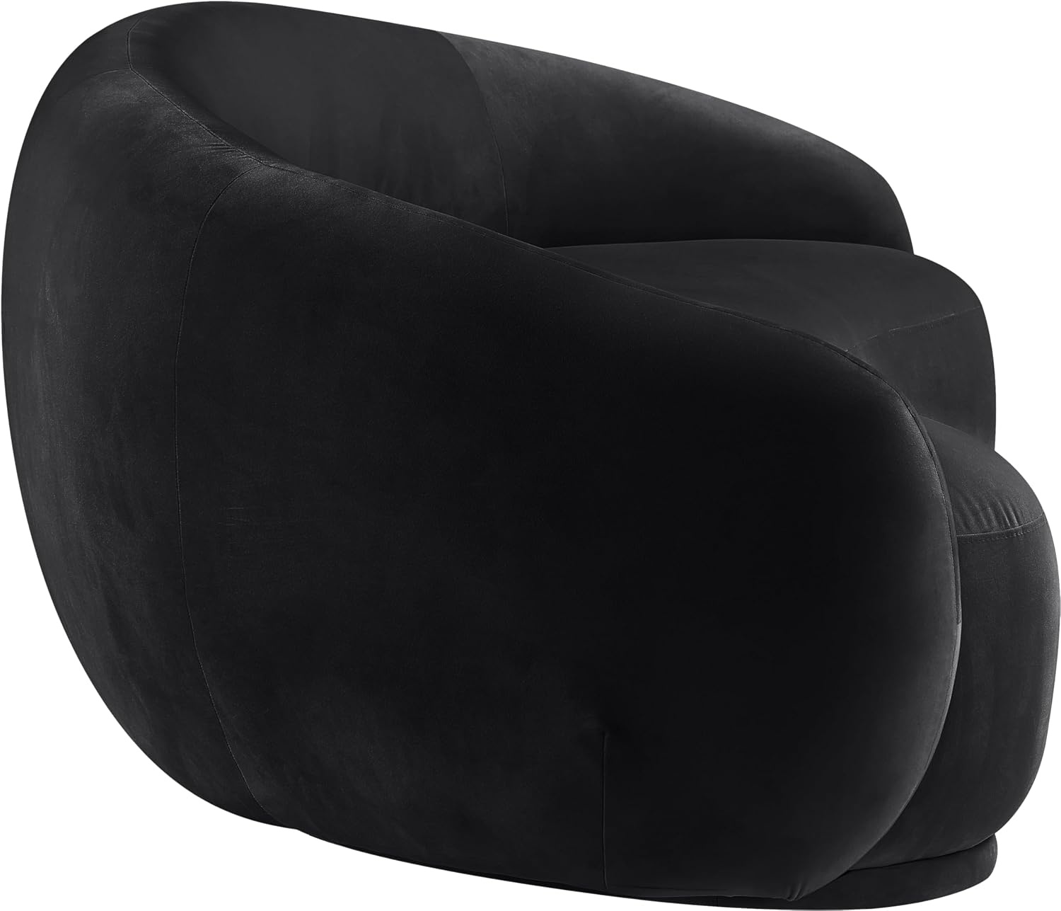 Meridian Furniture 44044Black-S Emery Collection Modern | Contemporary Sofa with Ultra Luxe Black 460 GSM Velvet, Solid Eucalyptus Wood Inner Frame, 95' W x 45.5' D x 31' H, Black