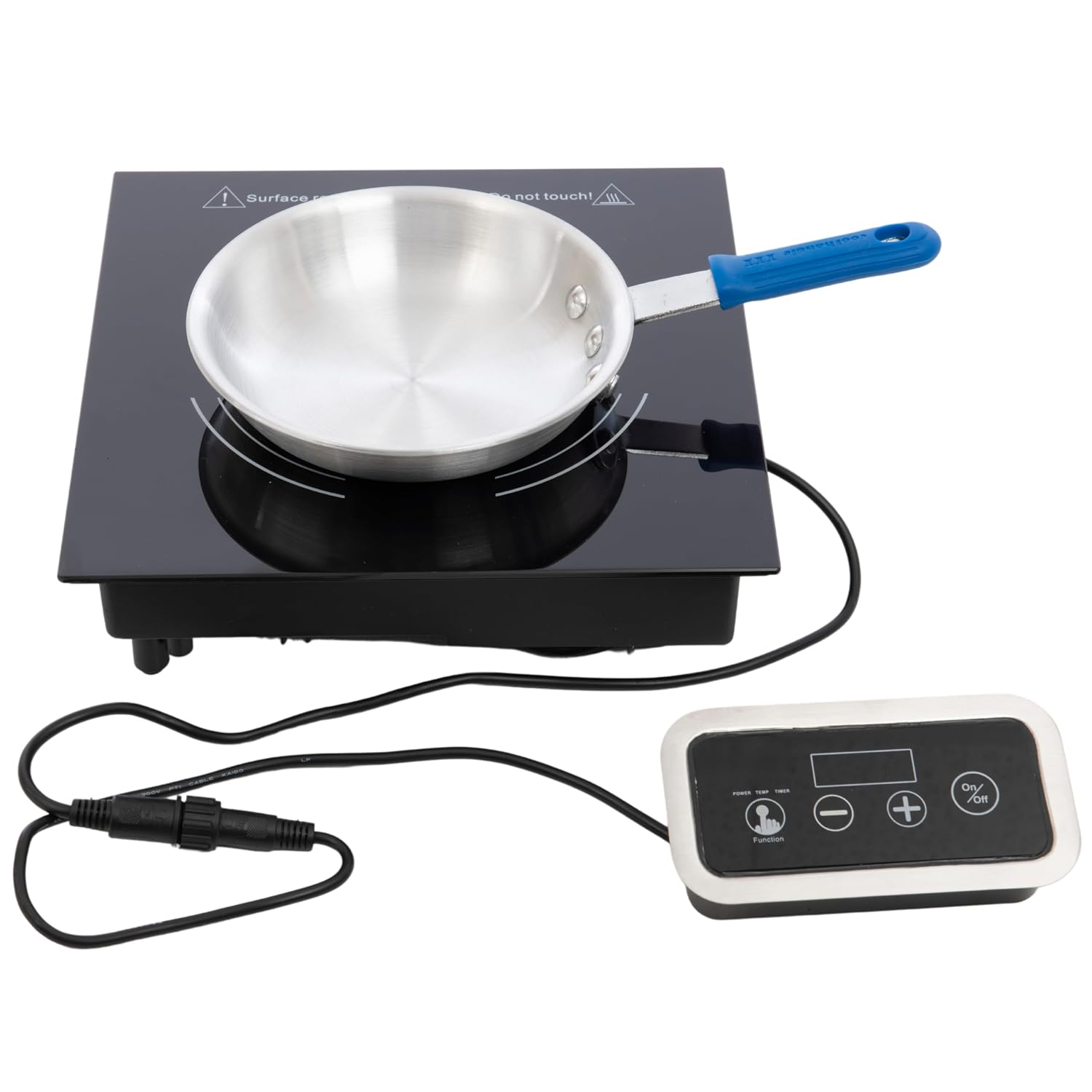 FSE IND-DR120V Single-Burner Drop-In Induction Cooker with Ceramic Glass Surface, 120v