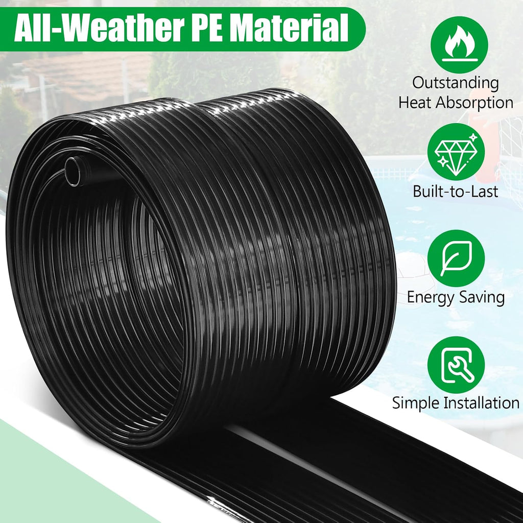IRONMAX Solar Pool Heater, 2.5 x 16.5 Feet In-Ground/Above-Ground Swimming Pool Heating System, Weatherproof Pool Warmer, Portable Solar Panel Heater for Outdoor Roofs (16.5 FT)