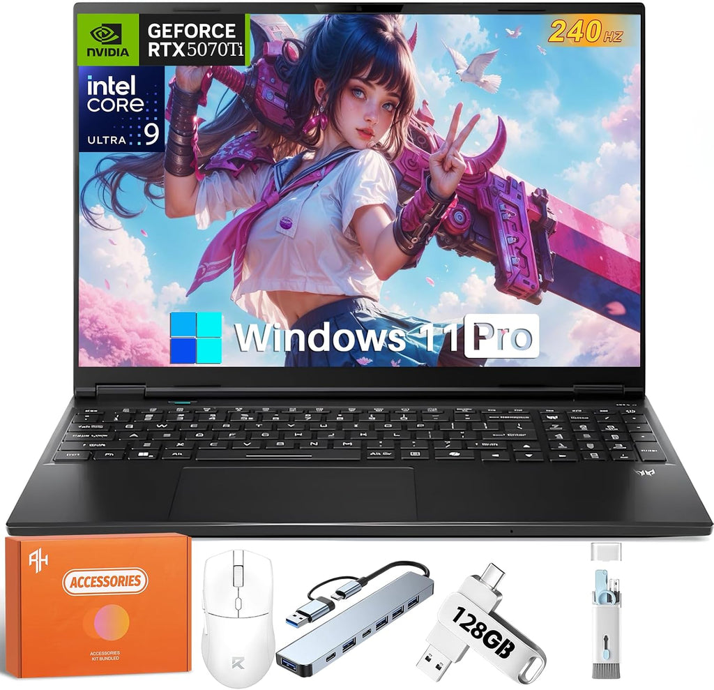 Acer Predator Helios Neo 16S Gaming Laptop, NVIDIA GeForce RTX 5070Ti, Intel Ultra 9 (Up to 5,4 GHz), 16' OLED 240Hz 500 nits, 32 GB DDR5, 2 TB SSD, Backlit Keyboard, Windows 11 Pro, Obsidian Black