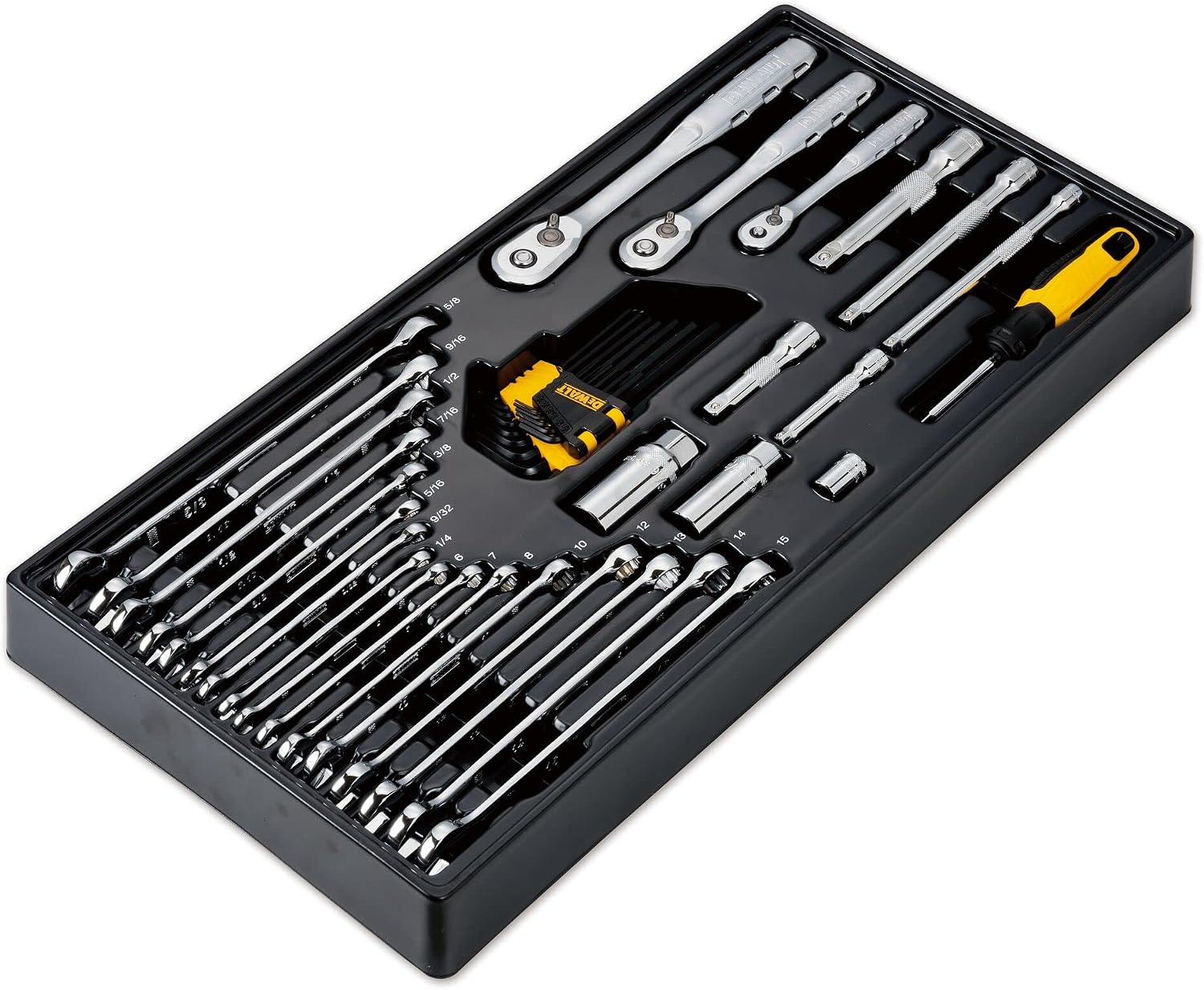 DEWALT Mechanics Tool Set, 1/4', 3/8', 1/2' Drive Tools and Combo Wrenches, 341 Piece (DWMT45341)
